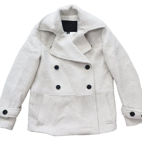 ZARA ZW COLLECTION Ivory Manteco Wool Blend Boucle Jacket Short Coat 9867/765 XS - Picture 8 of 12
